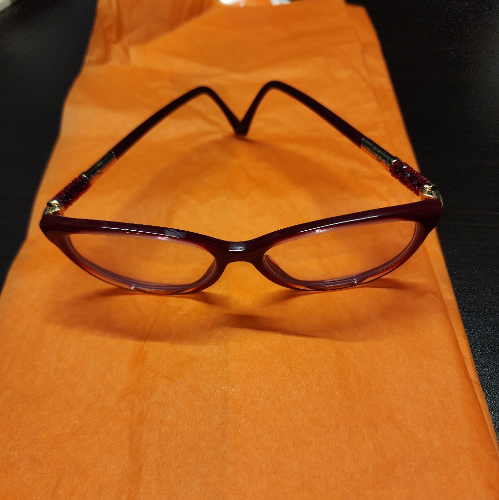 Vintage And Rare Jimmy Choo Elegant Red/Gold Cat-Eye Glasses